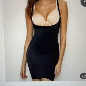 Spanx Women's Black open bust Shapewear Slip- new with tags